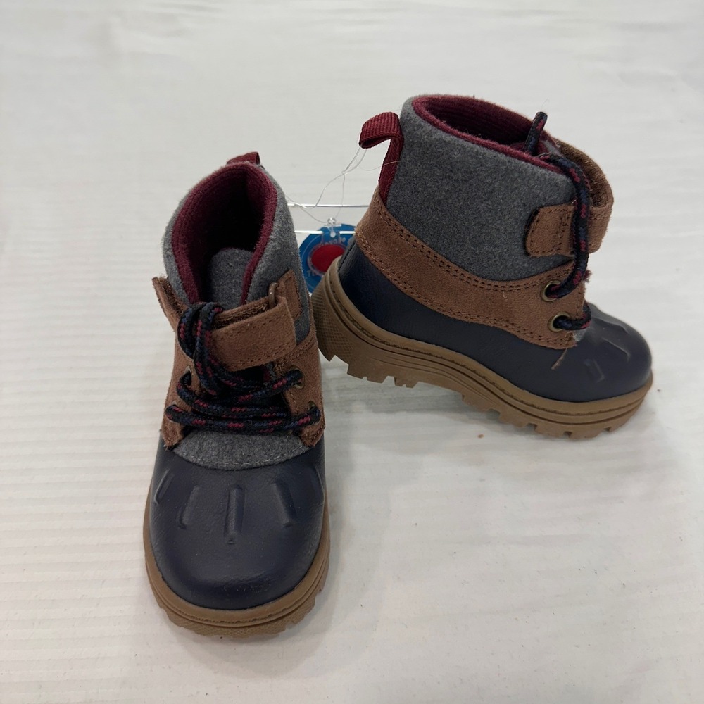 Carter's Wipe Away Tech Duck Boots Toddler Size 5M Blue Brown‎ Grey | Gorpcore